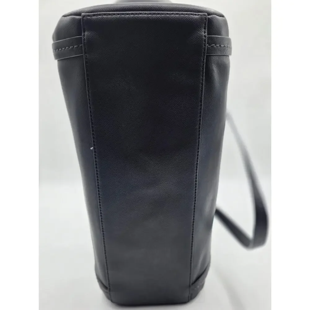 Coach Peyton Black Crossgrain Leather Zip Top Tote Shoulder Bag F23667